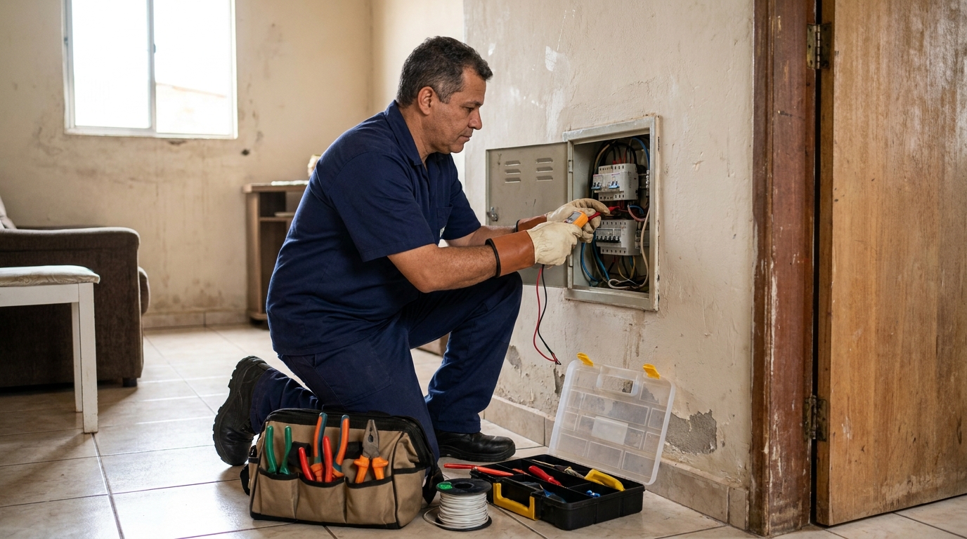 Eletricista com ferramentas em Curitiba‑PR