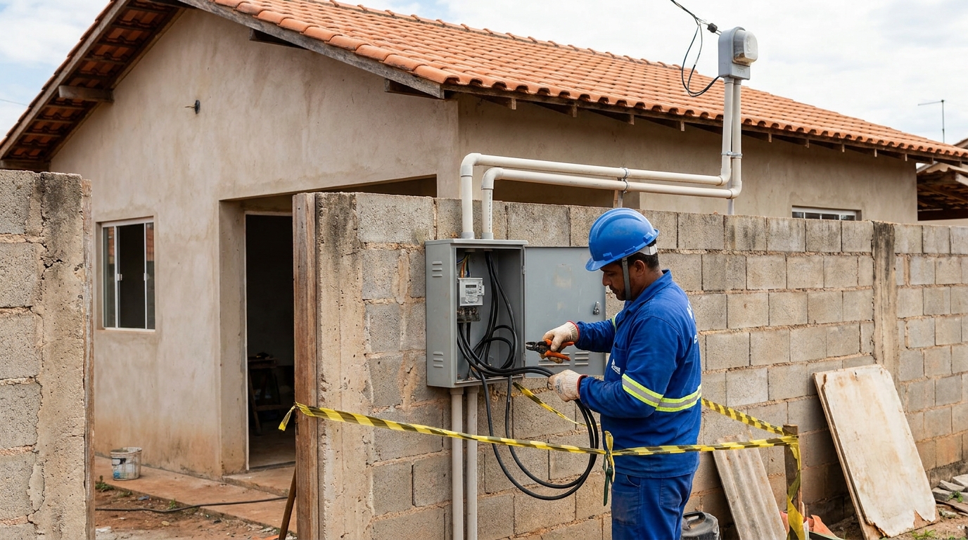 Eletricista instalando padrao de energia em Curitiba‑PR
