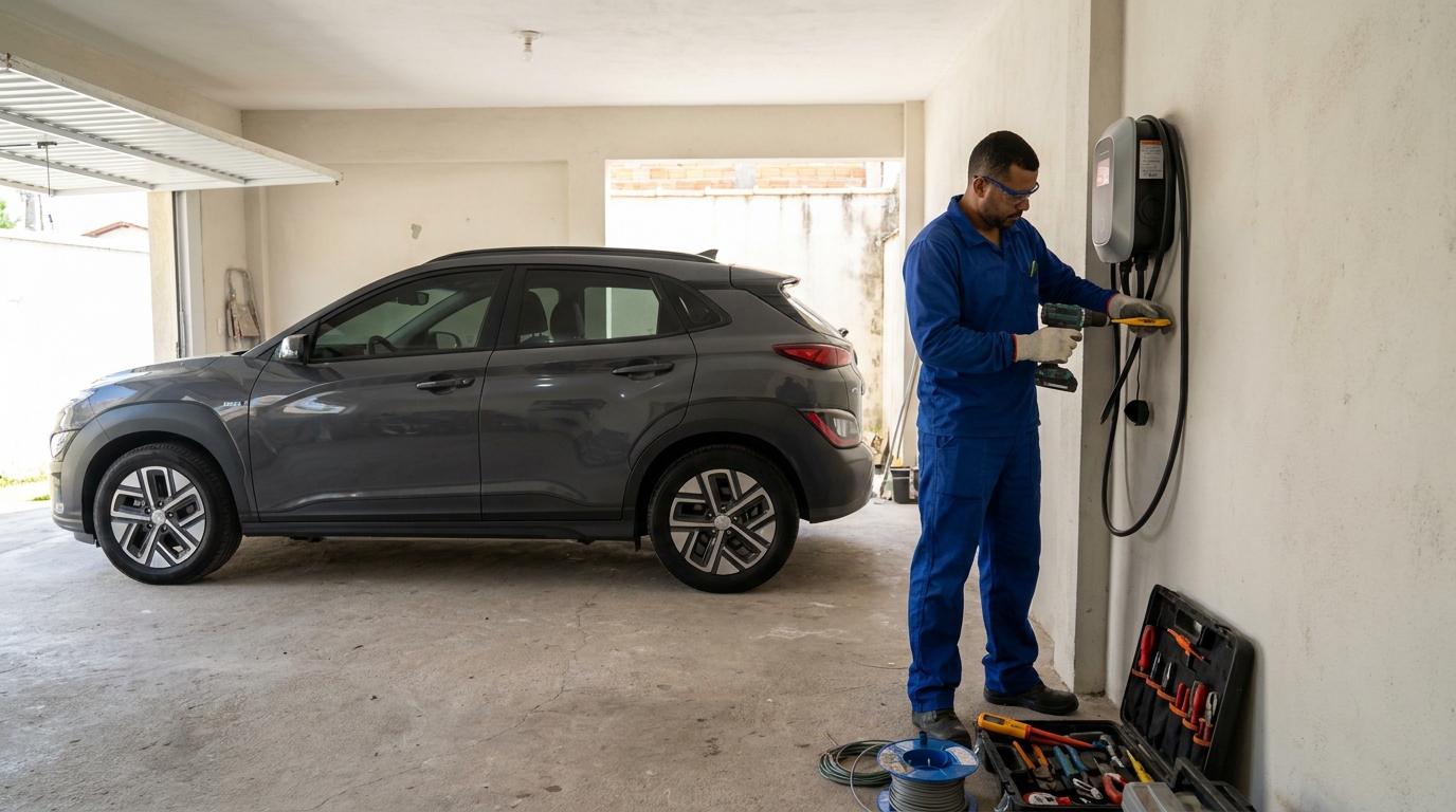 Instalacao de carregador de carro eletrico em Curitiba‑PR