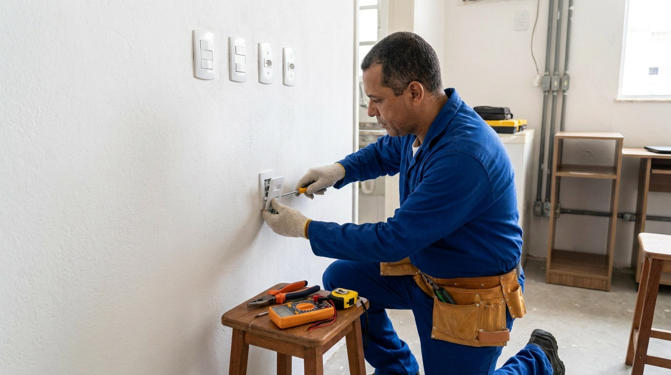 Instalacao de tomada e interruptor profissional em Curitiba‑PR