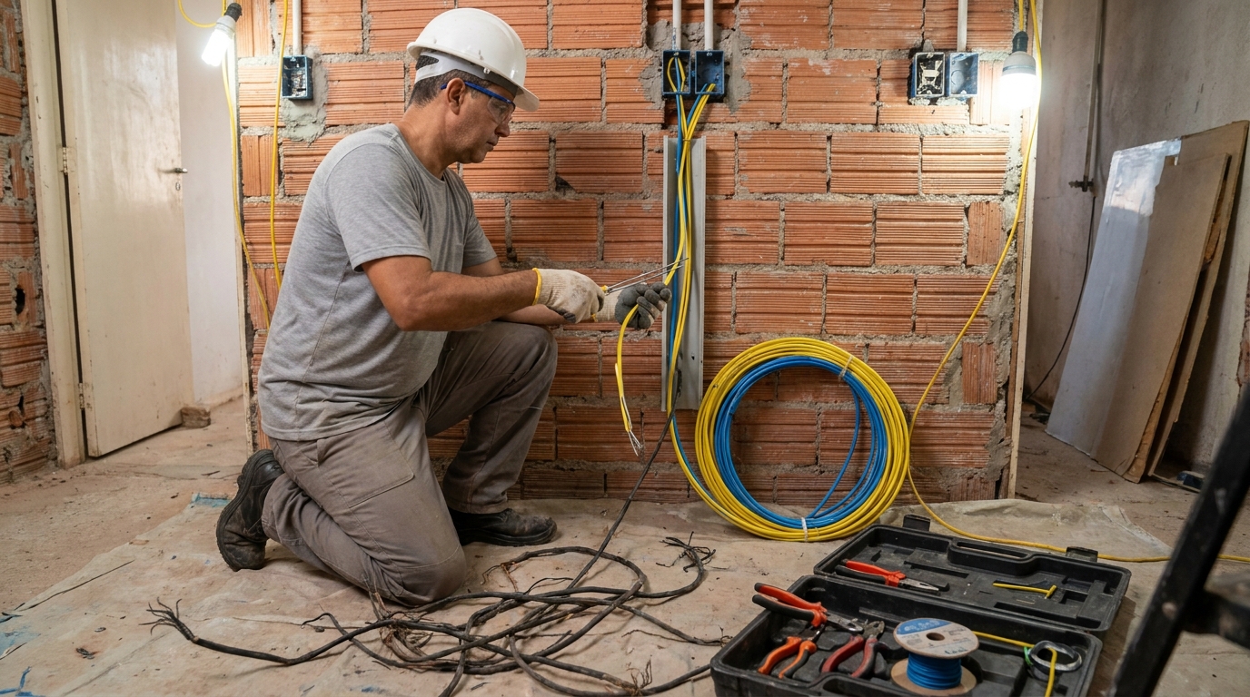 Troca de fiacao eletrica residencial em Curitiba‑PR